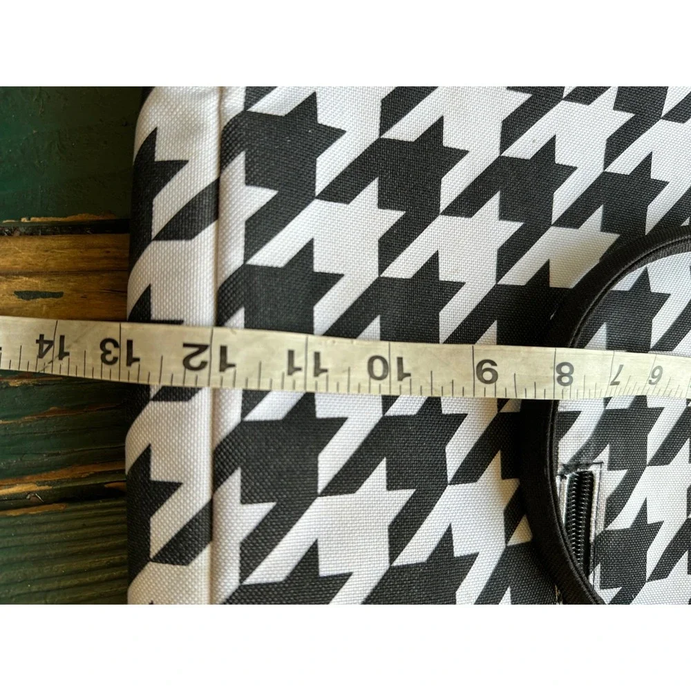 Jackie Lime Green Black Houndstooth Laptop Messenger Bag Crossbody‎ Tech Case